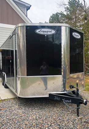 Leonard livestock and cargo trailer ready for custom vinyl graphics and lettering