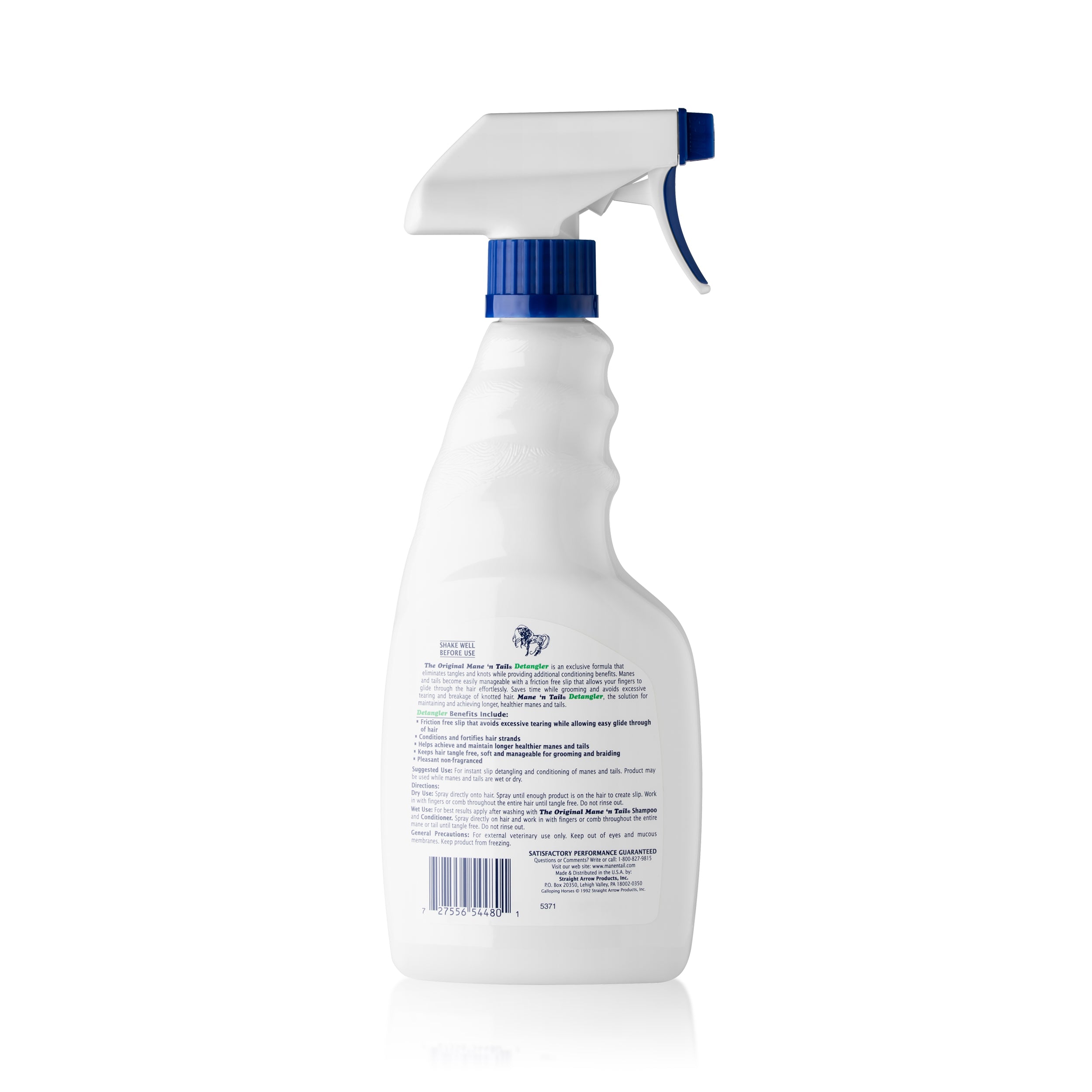 Mane 'n Tail Conditioning Detangler 16 oz bottle back label with directions and ingredients