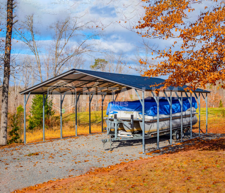 Metal Carports vertical roof steel garage and barn combo
