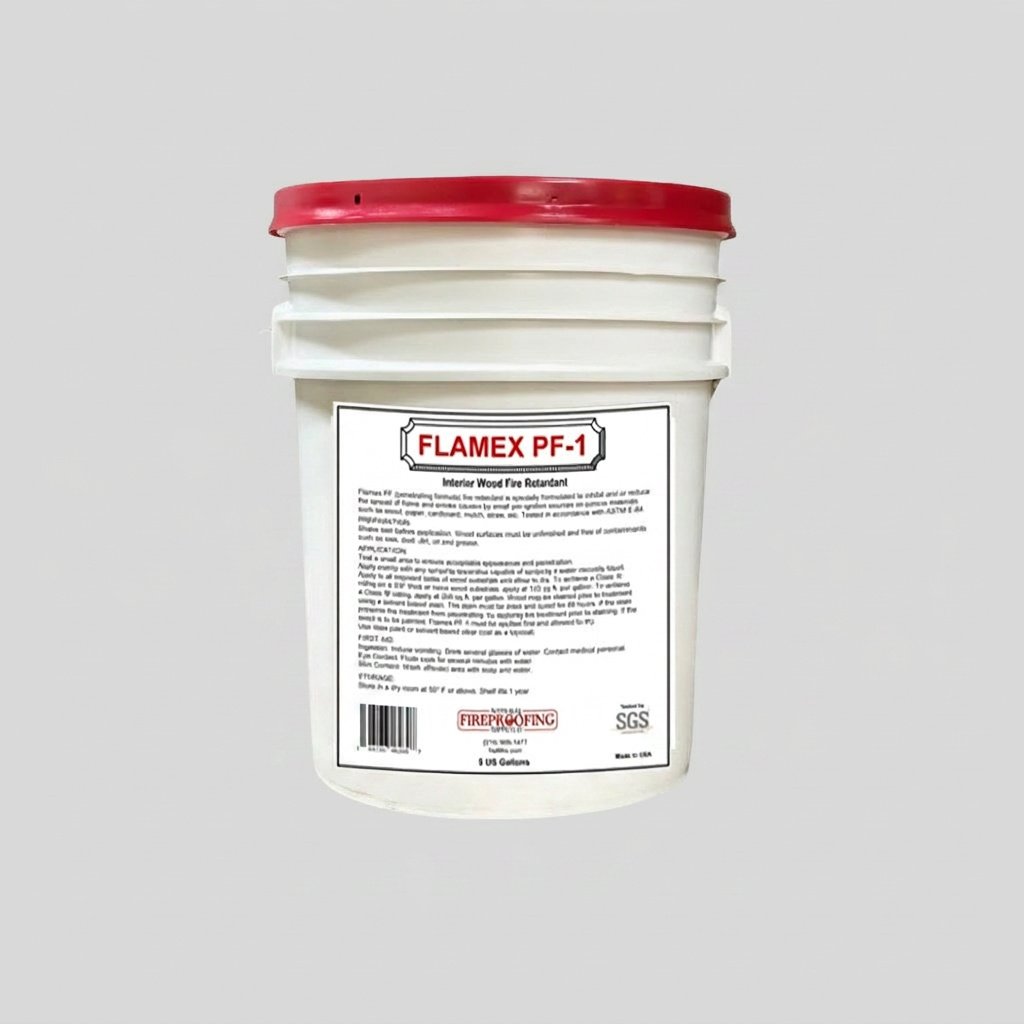 Flamex PF-1 Interior Wood Fireproofing Spray 5-gallon pail by National Fireproofing