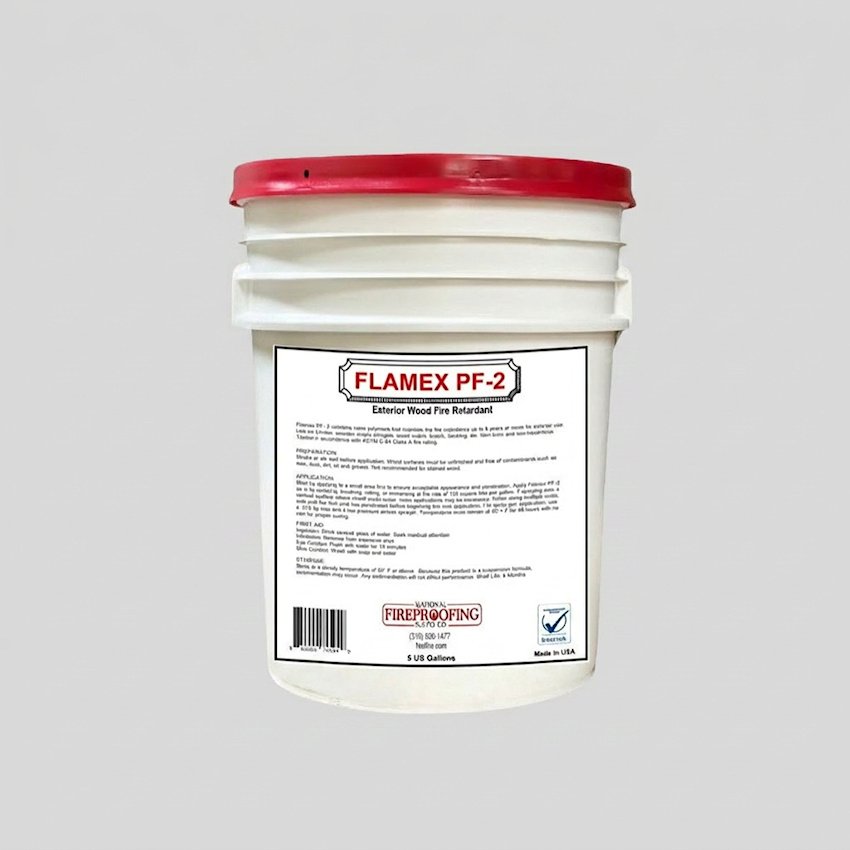 Flamex PF-2 Exterior Wood Fire Retardant Spray 5-gallon pail by National Fireproofing