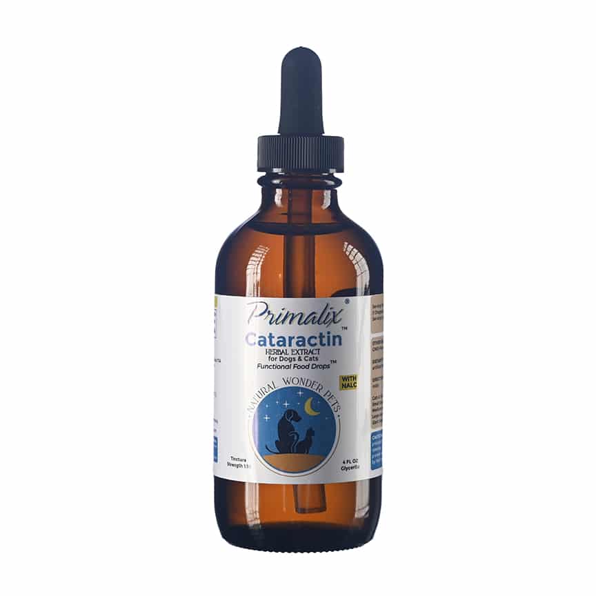 Primalix Cataractin herbal eye health glycerite extract bottle for dogs and cats by Natural Wonder Pets
