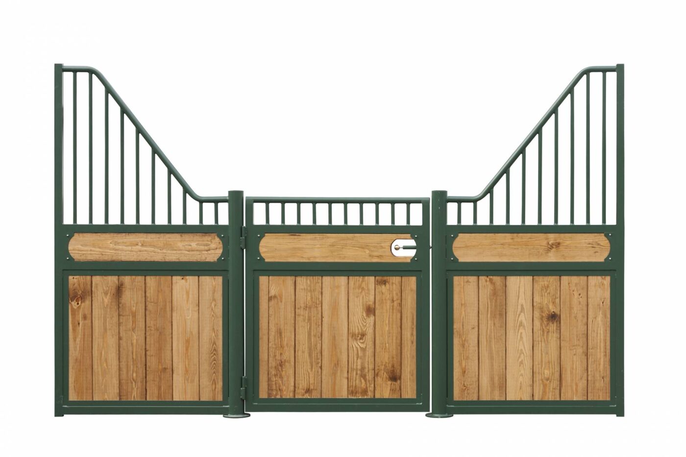 European stall front with gracefully curved solid construction from New Holland Supply