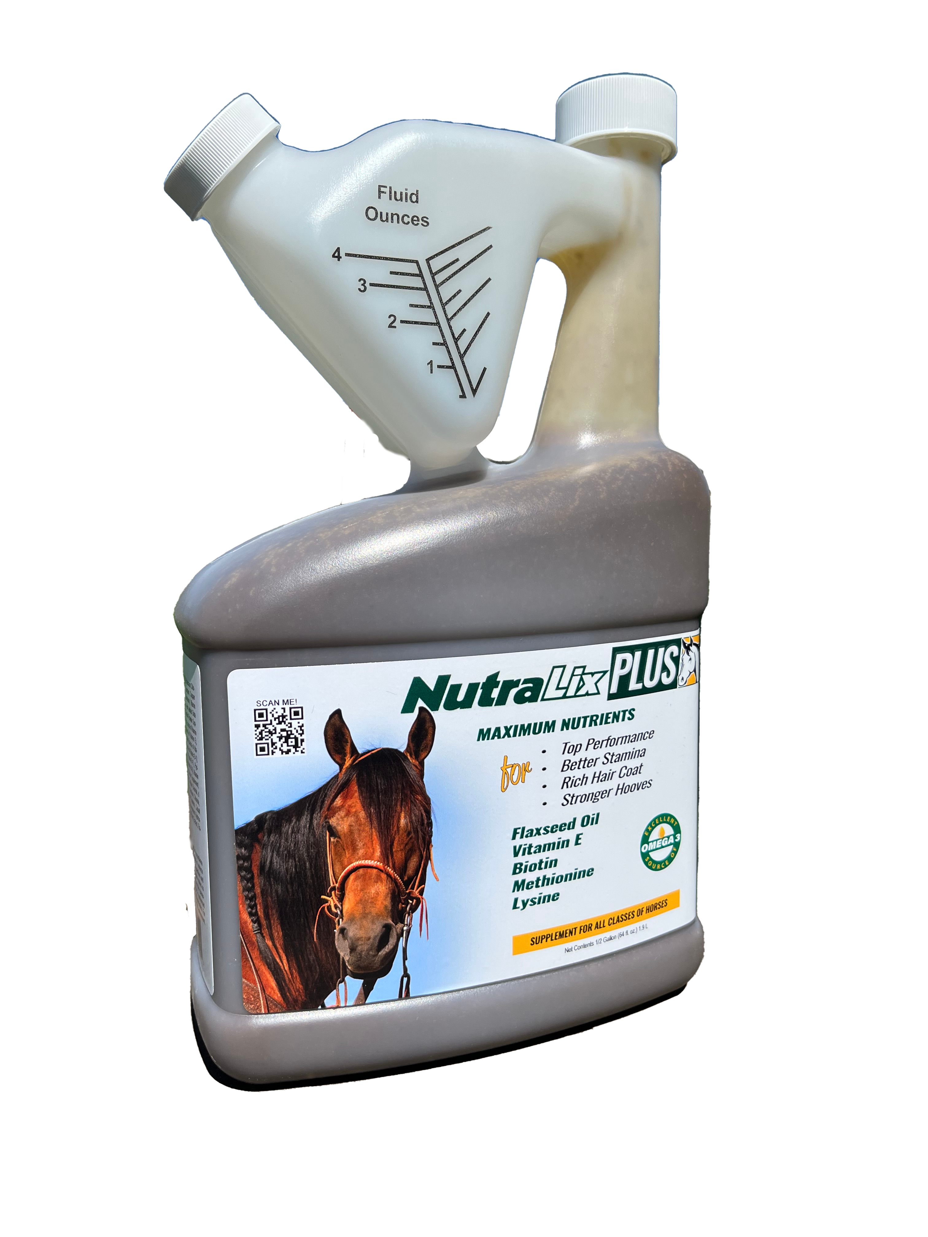 Nutra-Lix Plus equine vitamin and mineral supplement half-gallon bottle