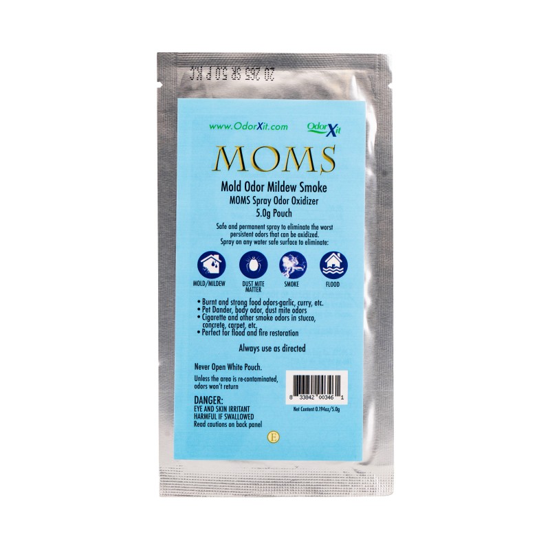 OdorXit MOMS Mold Odor Mildew Smoke sprayable chlorine dioxide pouch
