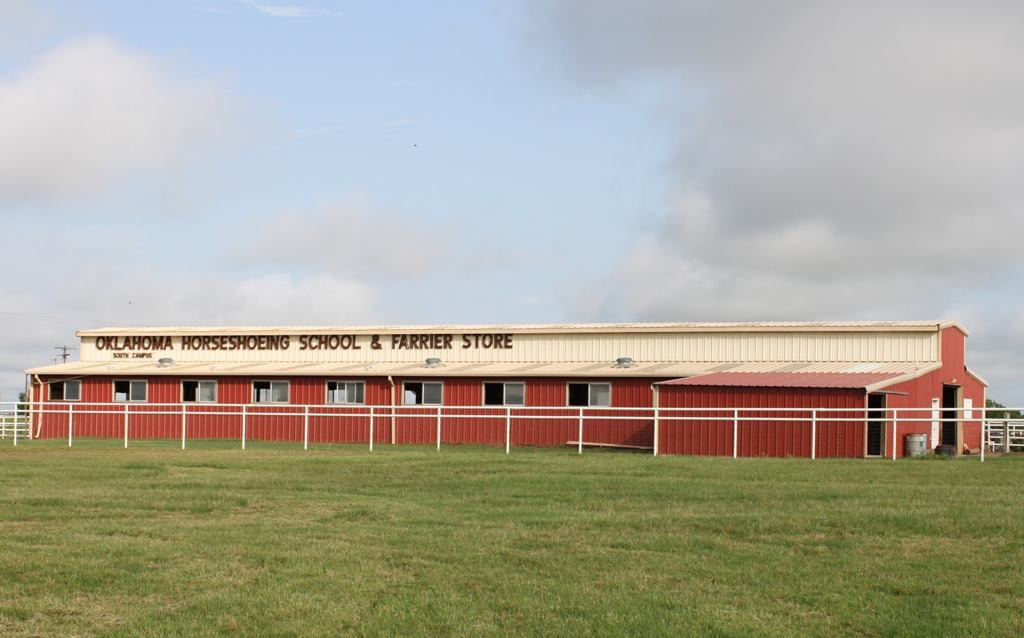 The Oklahoma Horseshoeing School and Farrier Store campus building in Purcell, Oklahoma