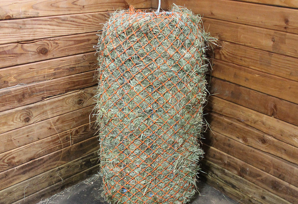 Orange Slow Feeder West Coast square bale slow-feed net