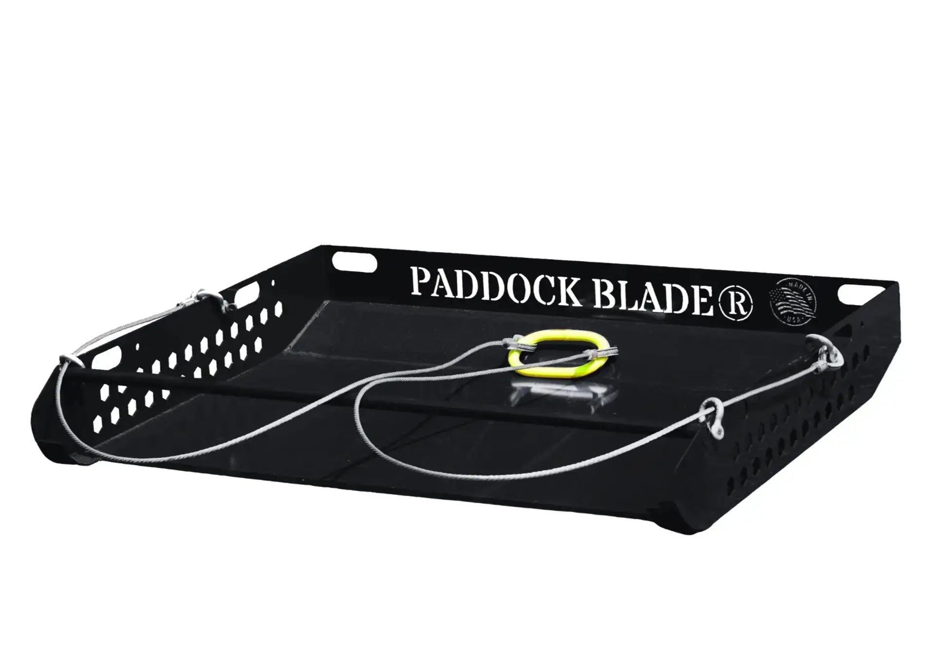 Paddock Blade USA manure collector in Midnight Black finish