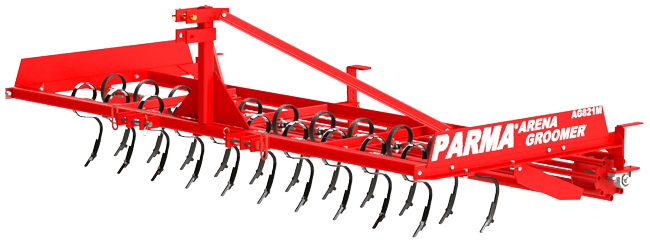 Parma Arena Groomer AG821 three-function arena drag with S-tines, smoothing bar and pipe roller