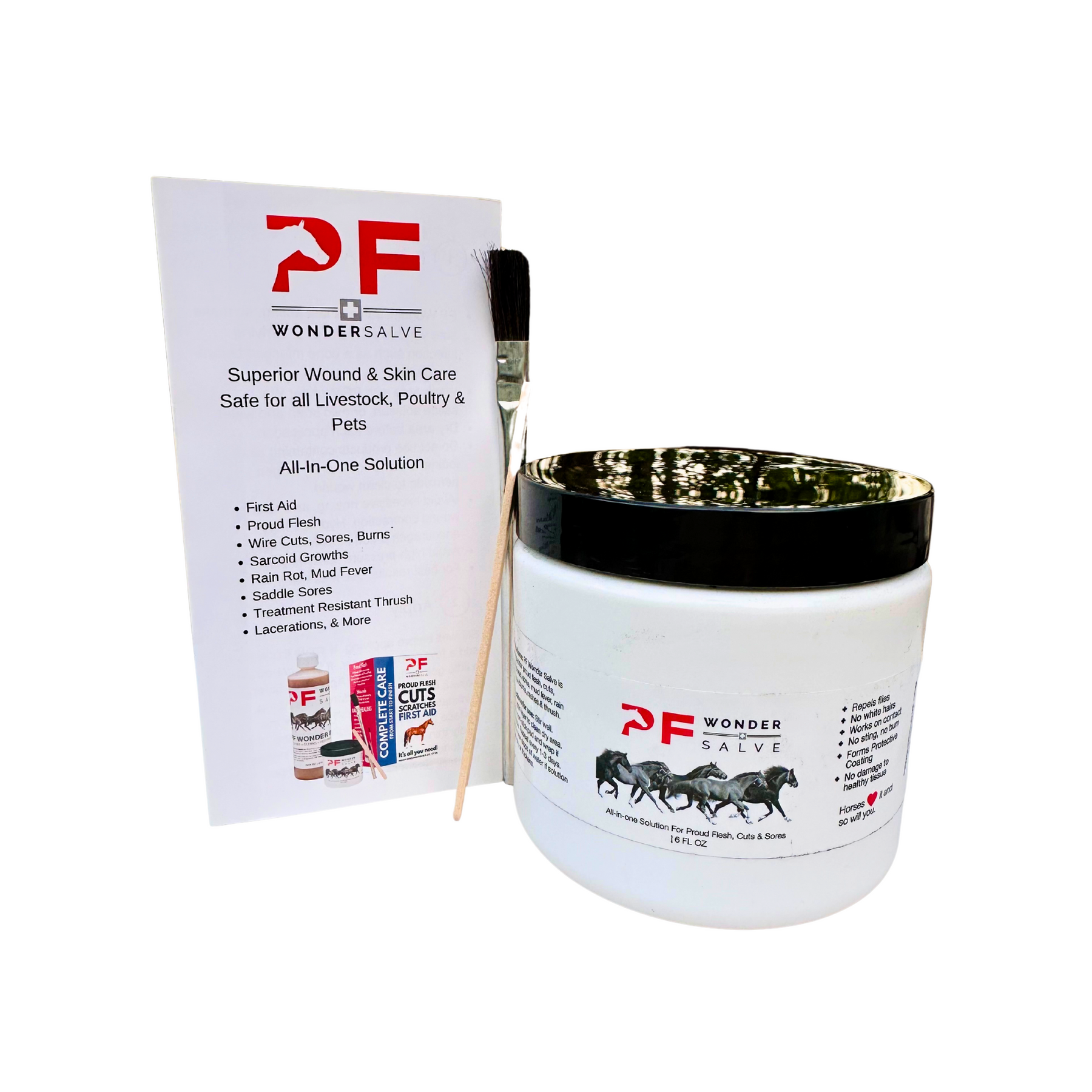 P.F. WonderSalve 16 oz size for large horse proud flesh wounds
