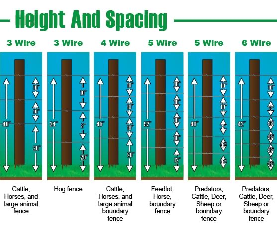 Powerfields height and spacing guide — wire counts and heights for horses, cattle and boundary fencing