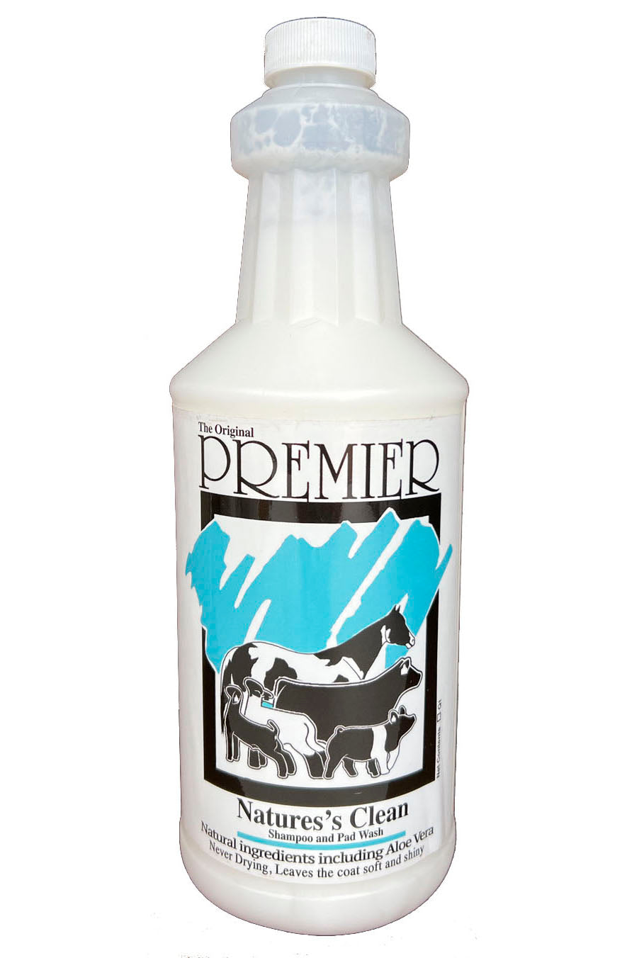 Premier Nature's Clean shampoo quart bottle for everyday horse bathing
