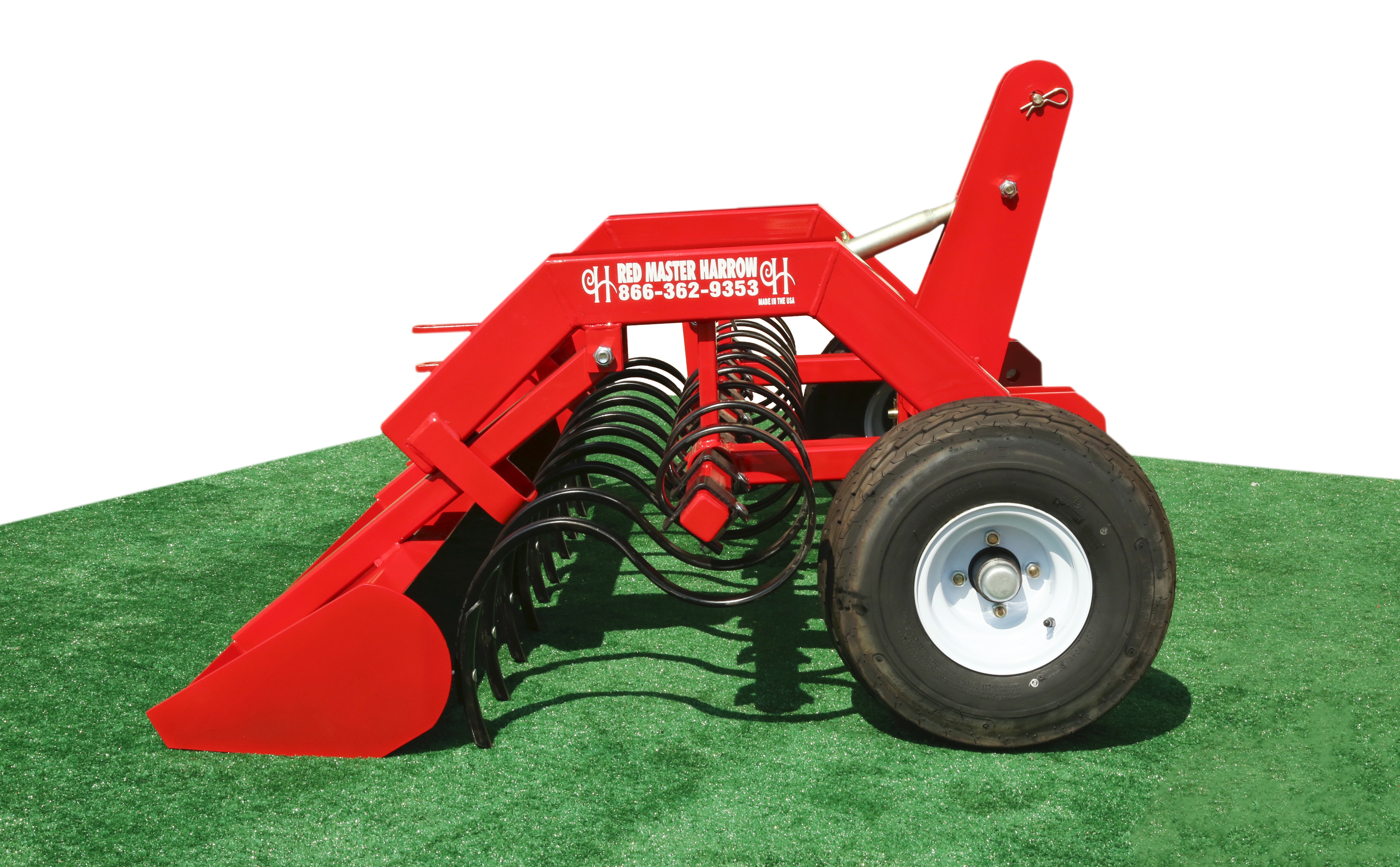 Red Master Harrow commercial-grade arena drag with adjustable ripper and gauge wheels