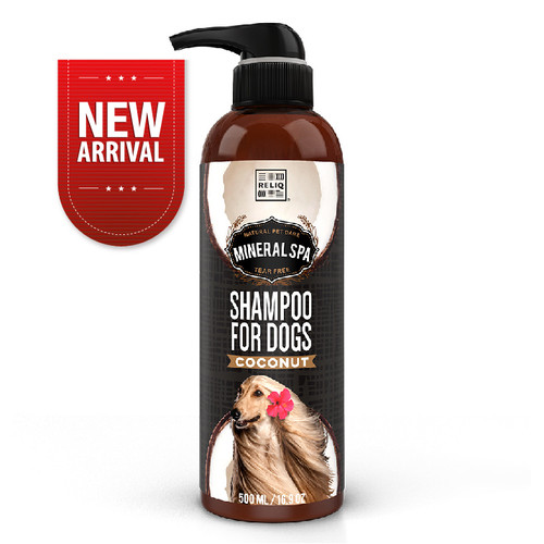 RELIQ Natural Mineral SPA Coconut dog shampoo 500ml bottle