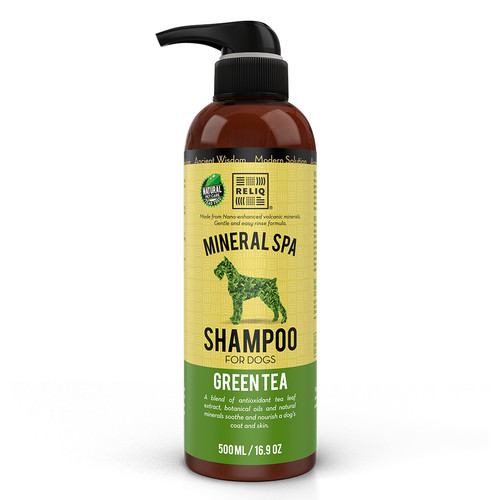 RELIQ Natural Mineral SPA Green Tea dog shampoo 500ml bottle