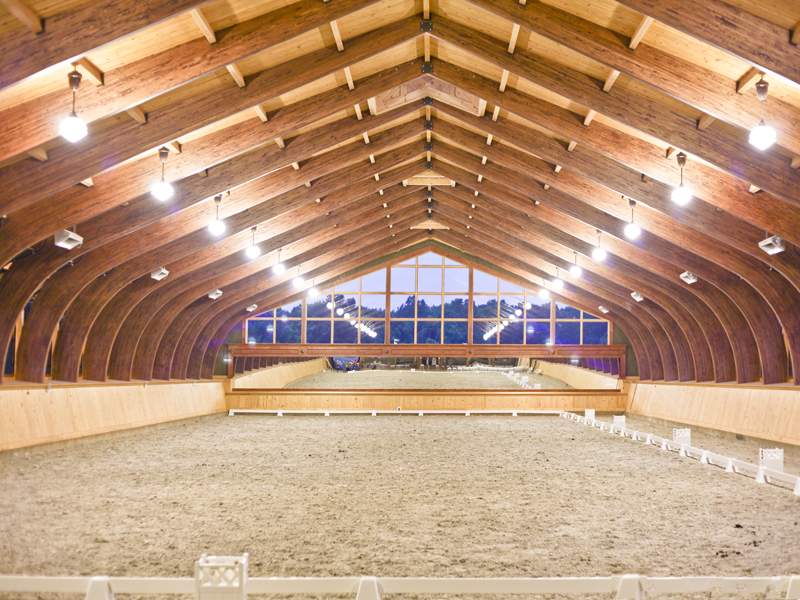 Rigidply Rafters laminated timber arch building, Chesapeake City MD