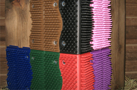 ScratchnAll interlocking pads folded around a 90-degree corner display