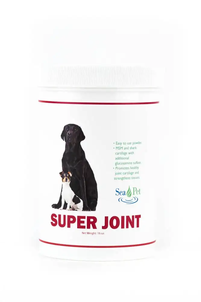 SeaPet Super Joint Formula bottle showing shark cartilage joint supplement for horses