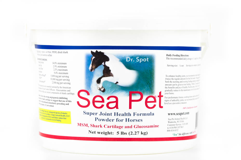 SeaPet Super Joint Formula powder tub for horses with shark cartilage and MSM