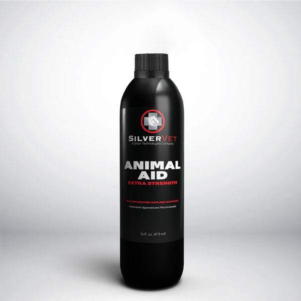 SilverVet Animal Aid nano-silver oral support product alongside the topical wound care line