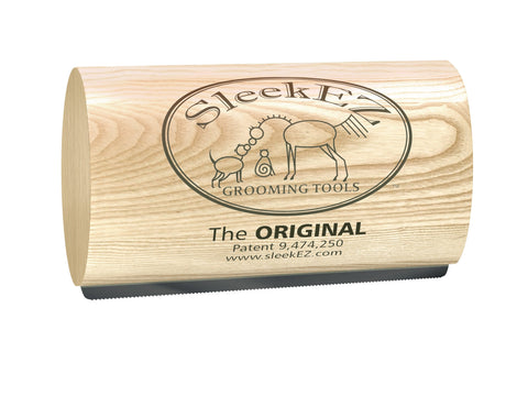 The ORIGINAL by SleekEZ Medium 5-inch poplar wood deshedding grooming tool