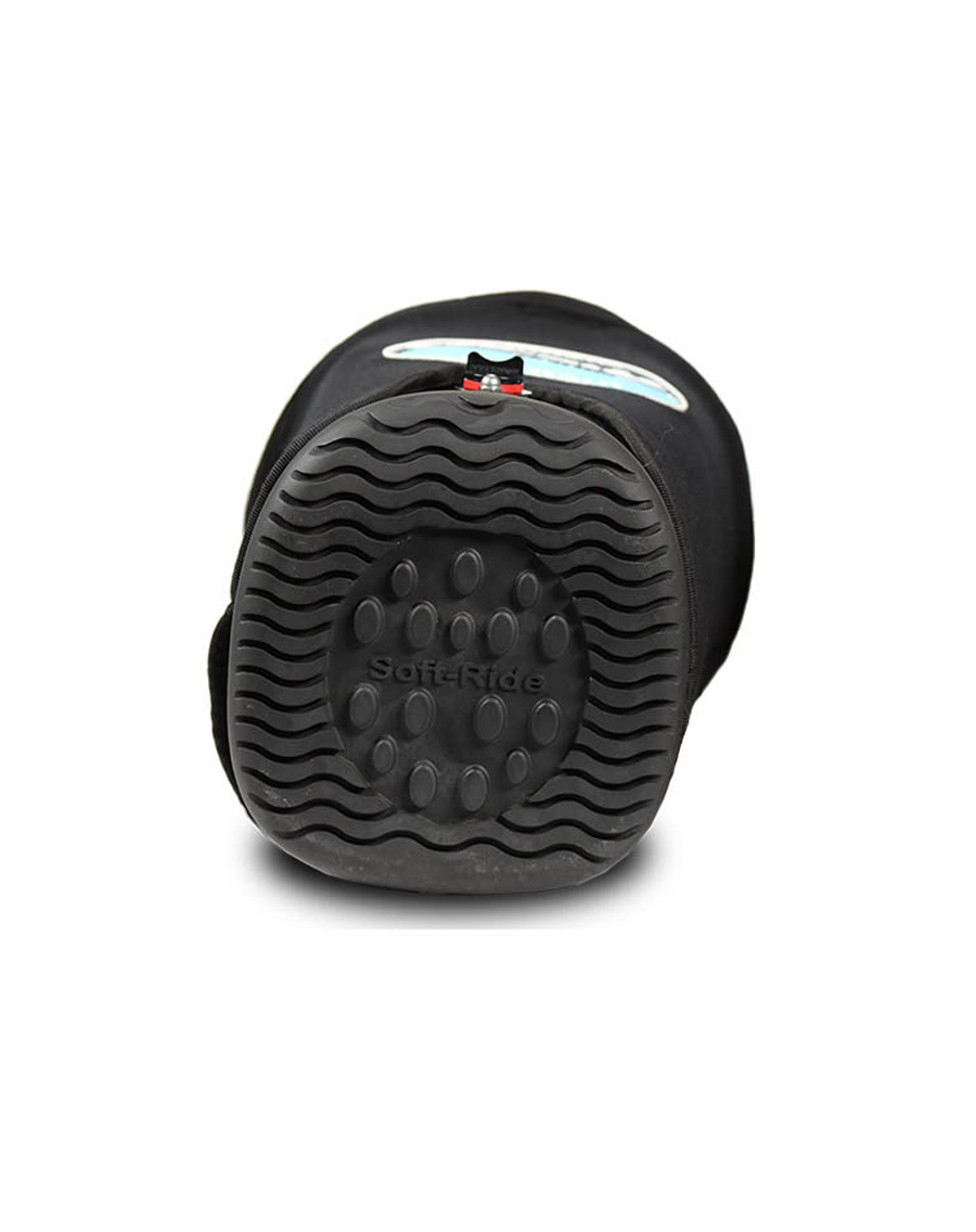 Bottom view of the Soft-Ride Ice Spa Pro boot showing the cooling column base