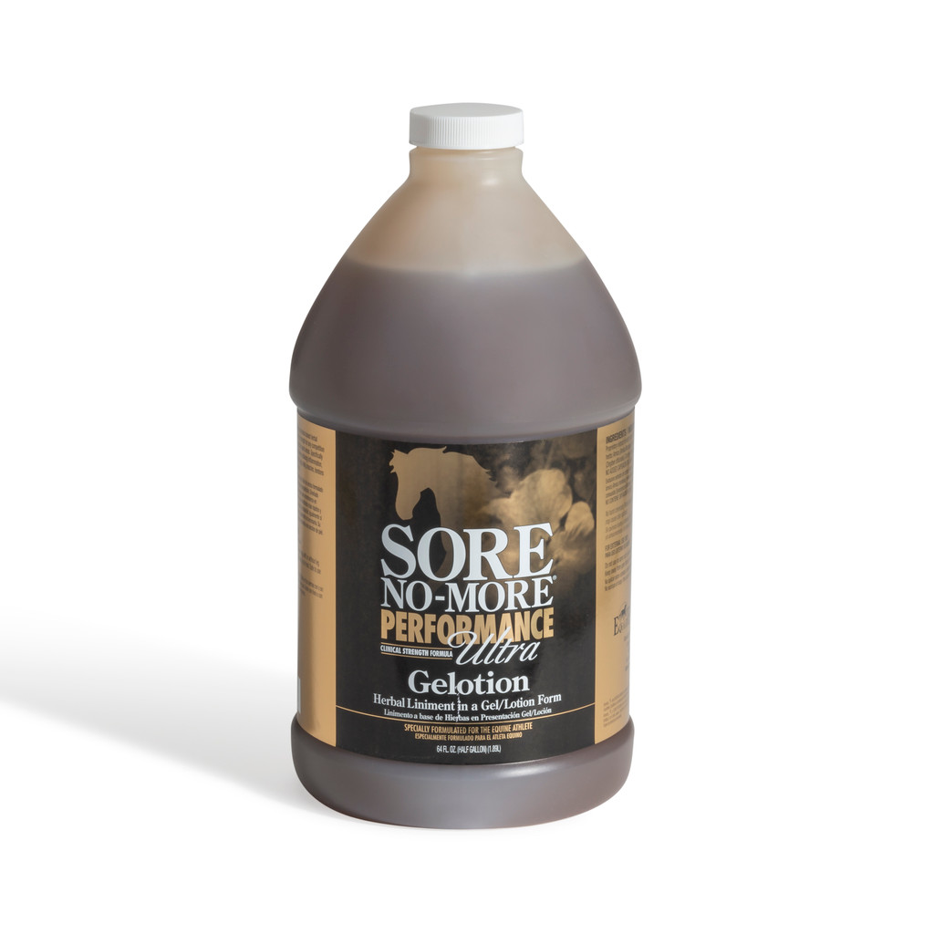 SORE NO-MORE Performance Ultra Gelotion 64 oz half-gallon bottle for high-volume barn use