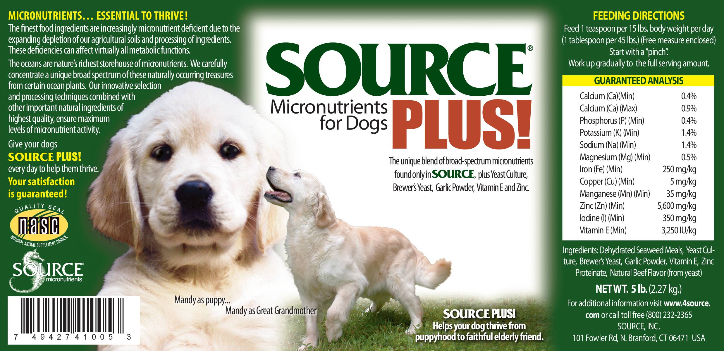SOURCE PLUS for Dogs 5 lb size with dog
