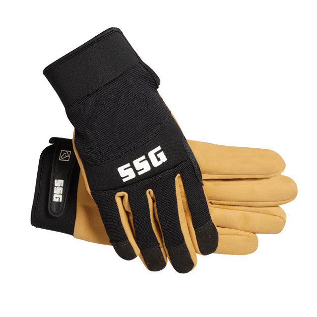 1500 SSG Work and Lunging glove with a tan leather palm and neoprene back