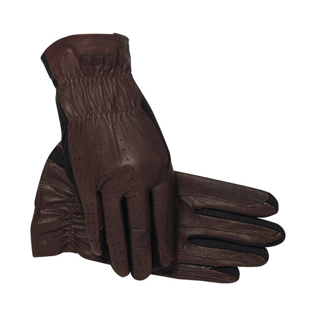 4000 SSG Pro Show goatskin show gloves in brown, a pair on white