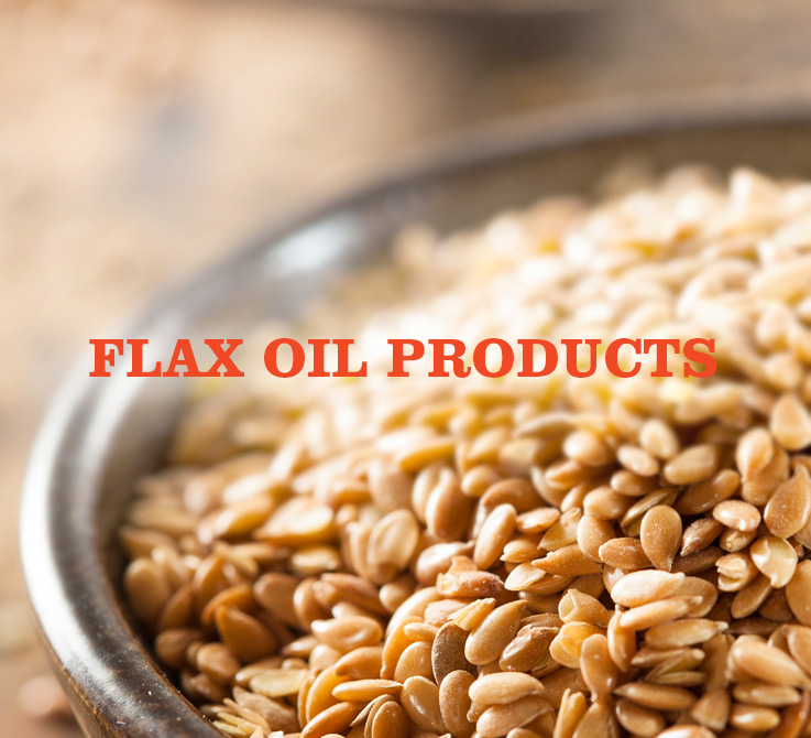 Raw flax seed in a bowl, the cold-pressed source of Stengel Oils Premium Flax Products