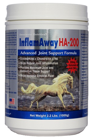 Sweetwater Nutrition InflamAway HA-200 equine joint support with 200mg hyaluronic acid