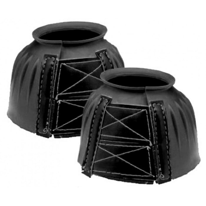 Tough-1 heavy-duty open bell boot in durable rubber with synthetic-leather quick-grip fasteners