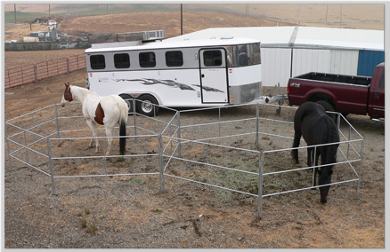 Travel N Corrals double 13-foot by 13-foot portable corral set for two horses