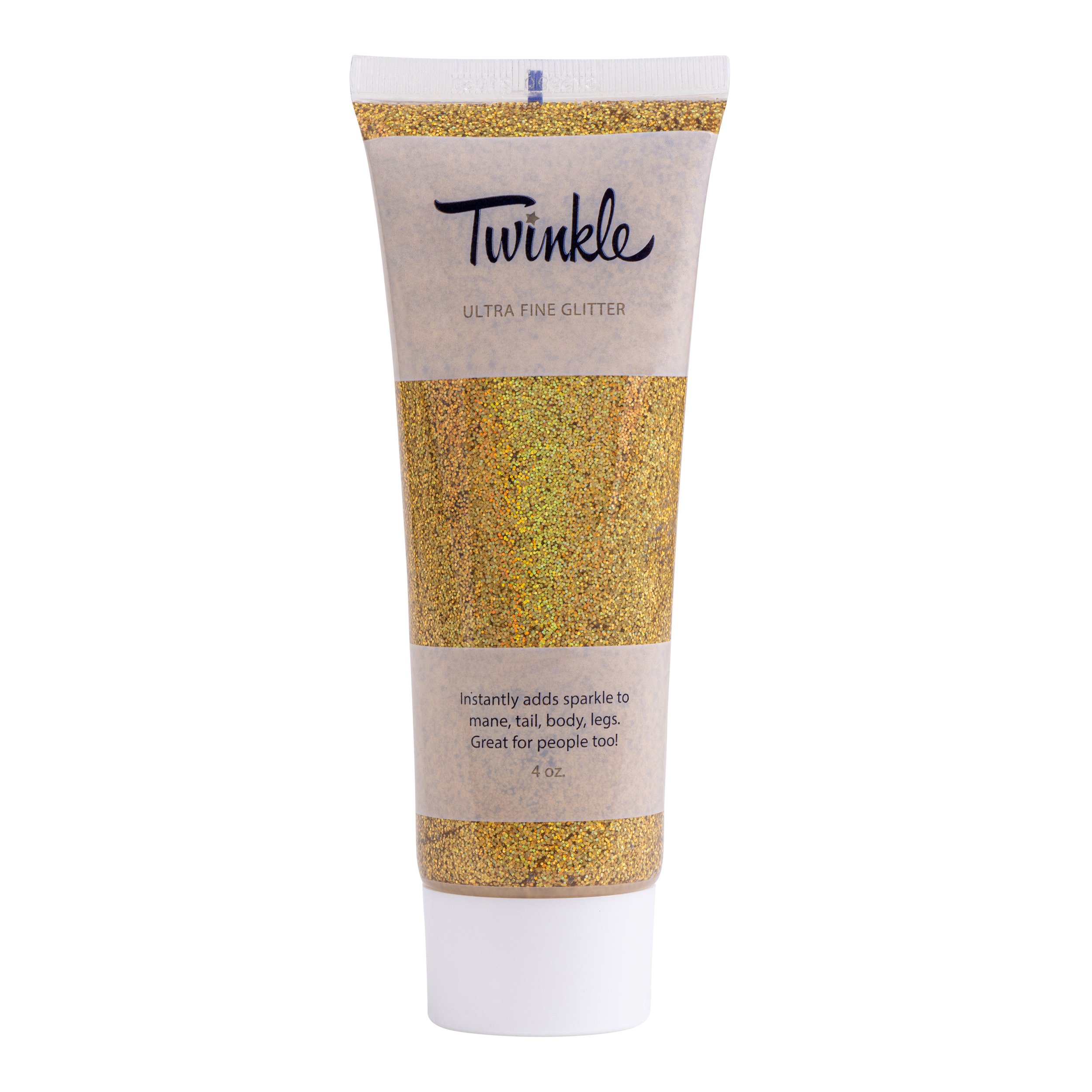 Twinkle Glitter Stencil Gel in Gold for horse manes and tails