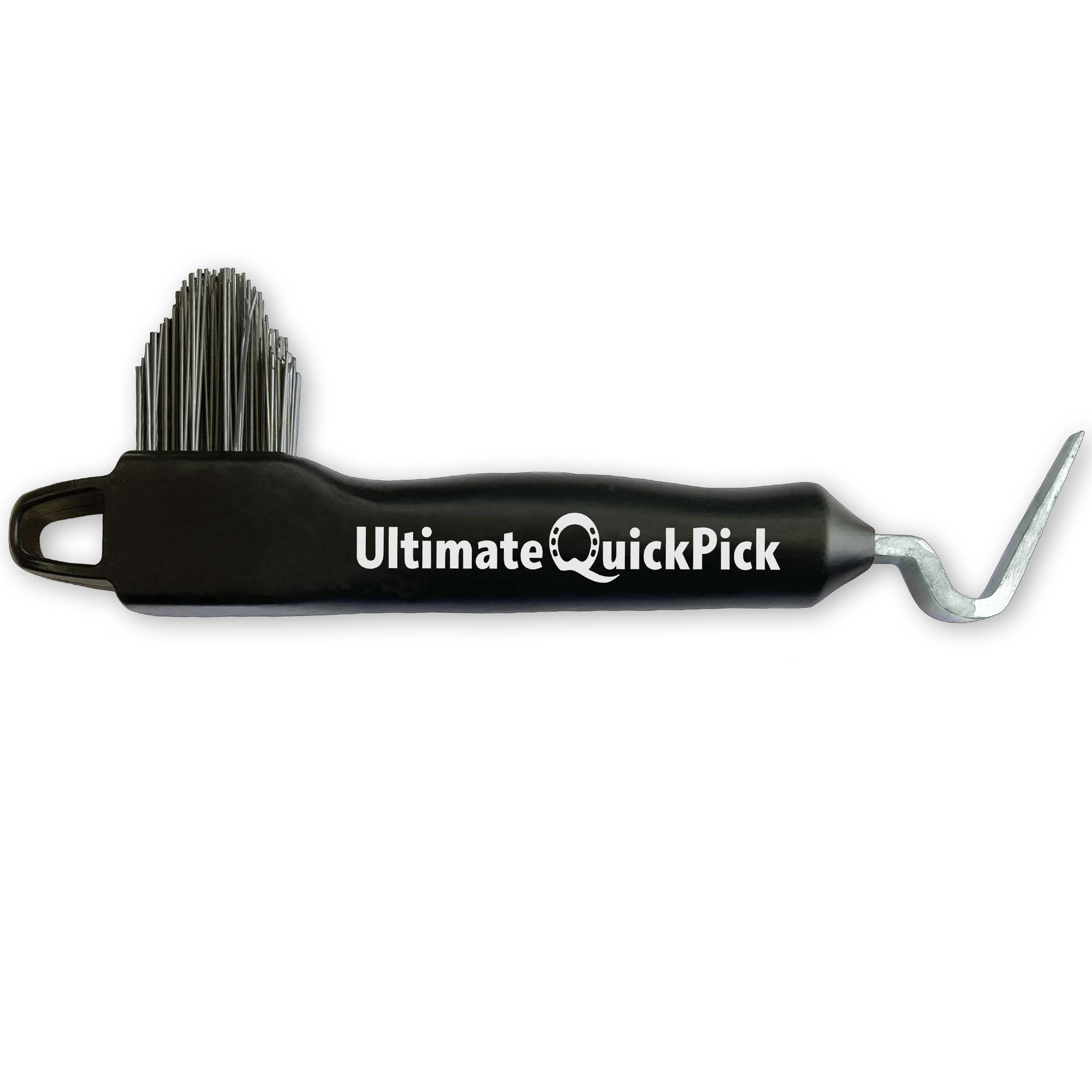 The Ultimate QuickPick with its heavy steel pick end and stiff cleaning brush built into one handle