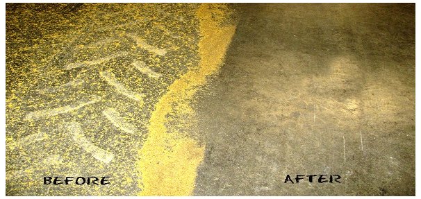 Ultra Green Floor Sweep all-natural sweeping compound being swept across a hard floor