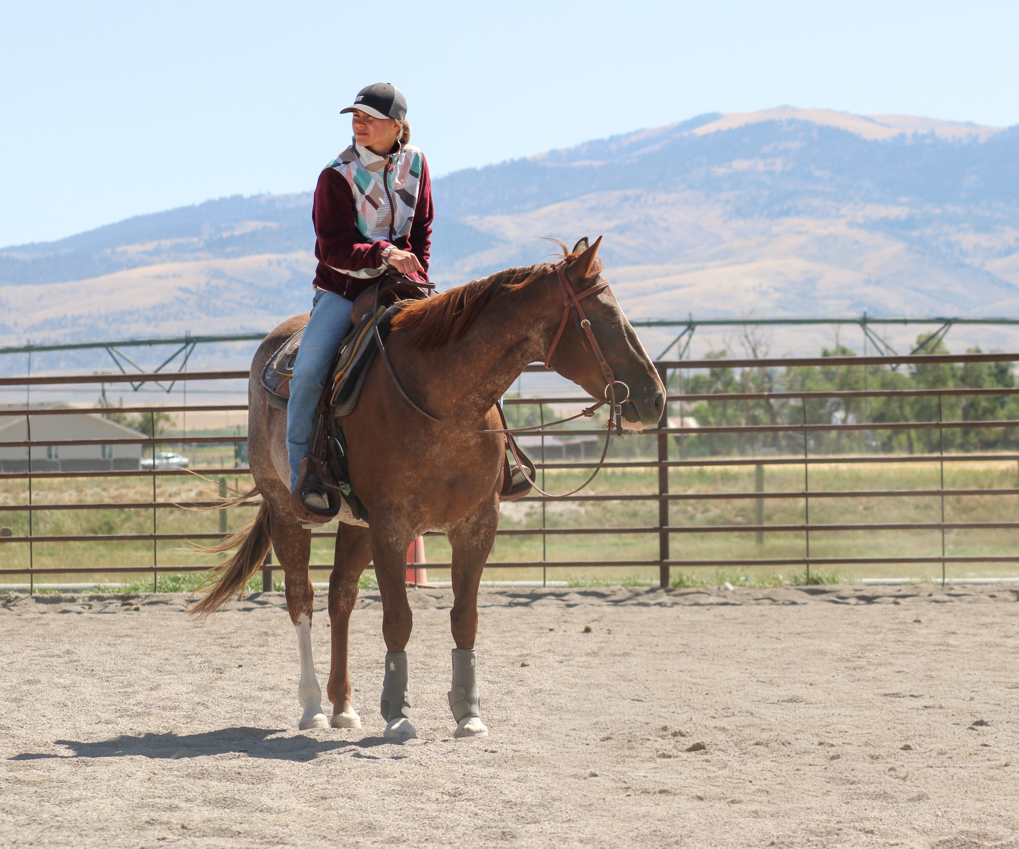 Student riding lesson at the Montana Center for Horsemanship equine facility