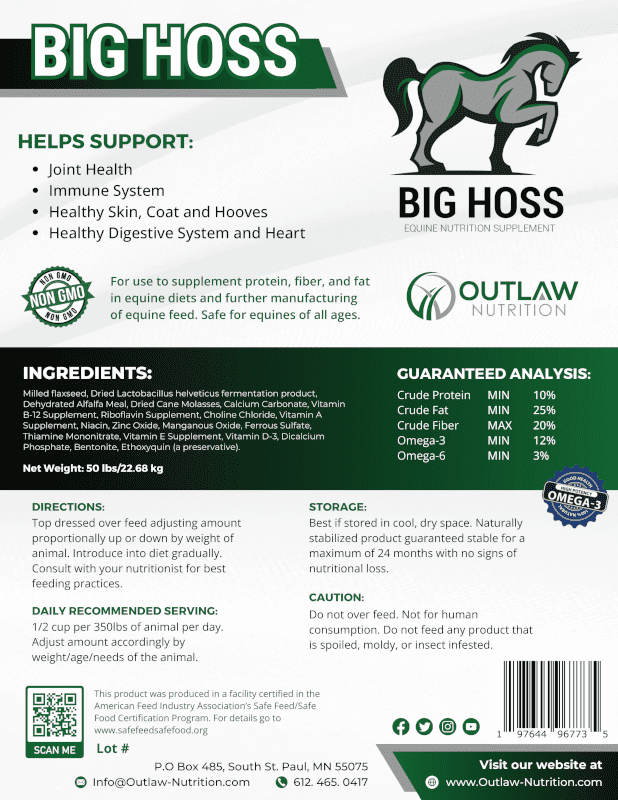 Outlaw Nutrition 50 lb bag of cold-milled flax fermentation supplement