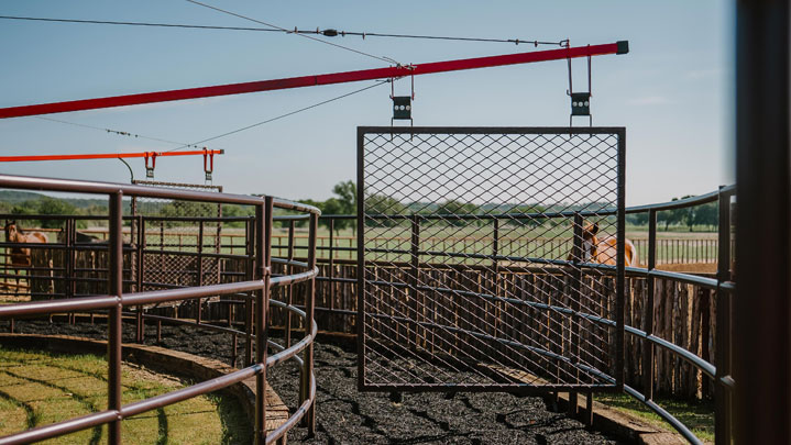 Westland Walkers built-in equine track auto-watering system for dust control