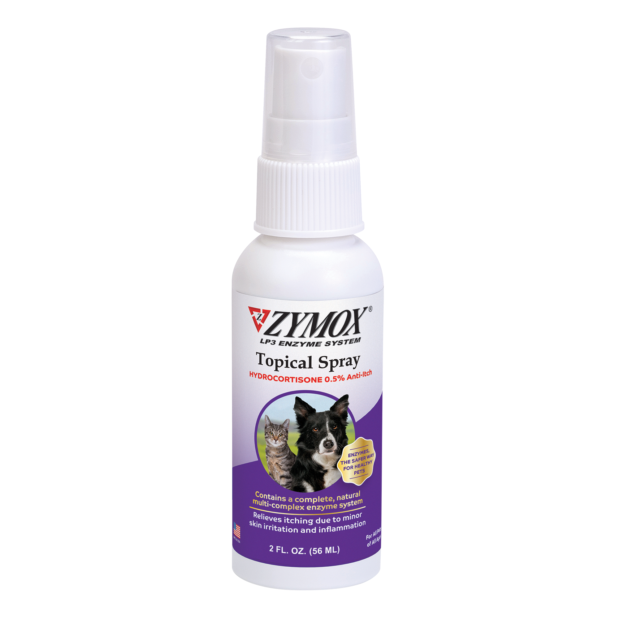 Zymox Topical Spray with 0.5% Hydrocortisone 2oz anti-itch pet spray product