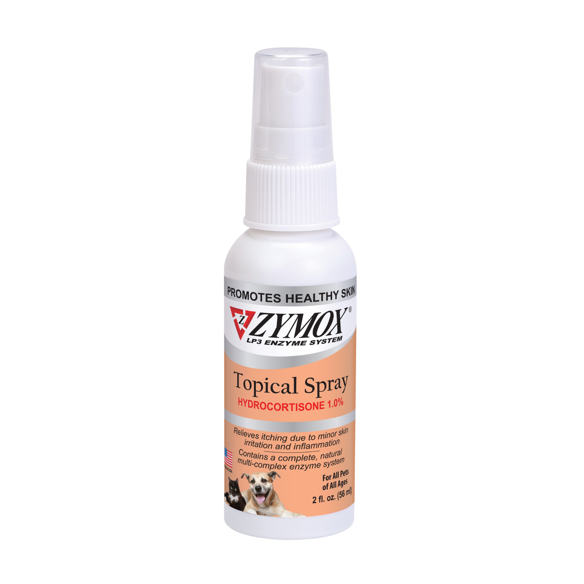 Zymox Topical Spray with 1% Hydrocortisone 2oz bottle for dogs and cats by Pet King Brands