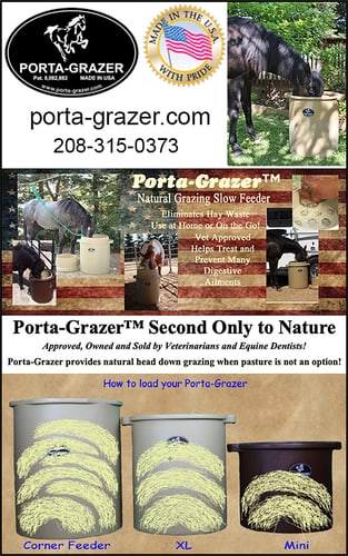 PORTA-GRAZER™ by Grazing Feeders, Inc. — Barrel Racing (PORTA-GRAZER™ Approved by Equine Veterinarians and Dentists)