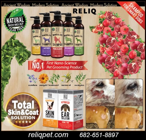 Exclusive "Nano Technology" with Reliq Pet Shampoos!
