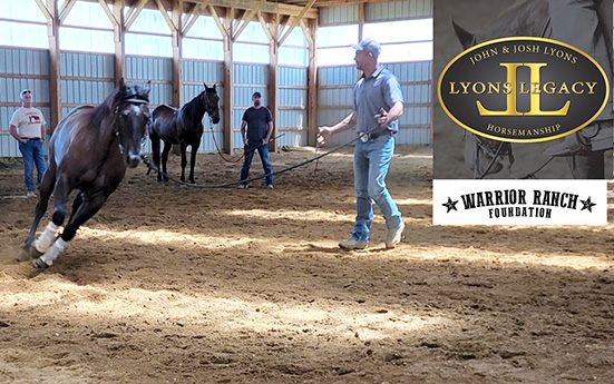 Horse Trainer Josh Lyons demonstrating Trainijng