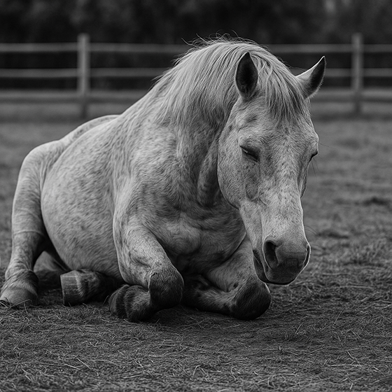 Senior Horse Laying Down