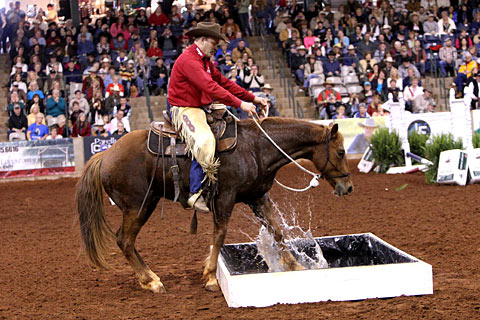 Canada, Glenn Stewart navigating the water obstacle.