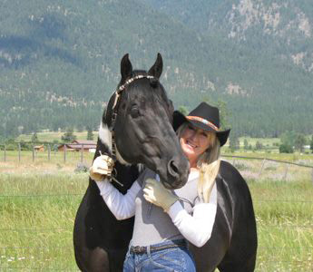 Wendy Malone with her horse Aztec!