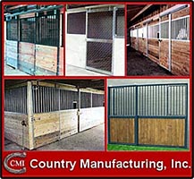 Country Manufacturing, Inc. Horse Stalls.