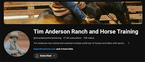 Tim Anderson Ranch and Horse Training YouTube